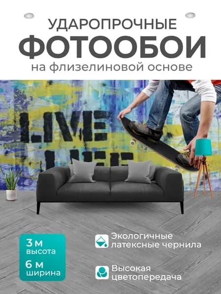 Фотообои "Фигурист, граффити, образ жизни" 6x3м