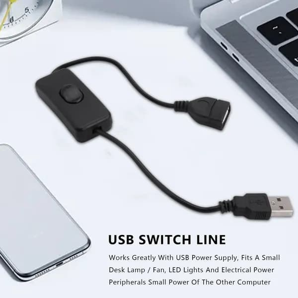 Удлинительный кабель USB A папа-мама с выключателем вкл./выкл.