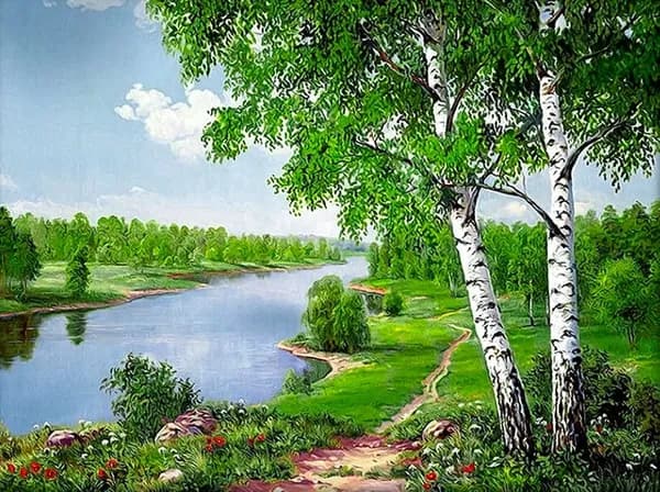 Алмазная Мозаика "Пейзаж" 40х30 Алмазная Вышивка / Картина Стразами, Полная Выкладка