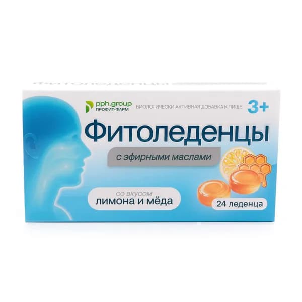 Фитоледенцы с эфирными маслами вкус лимона и меда с 3 лет 3250мг 24шт