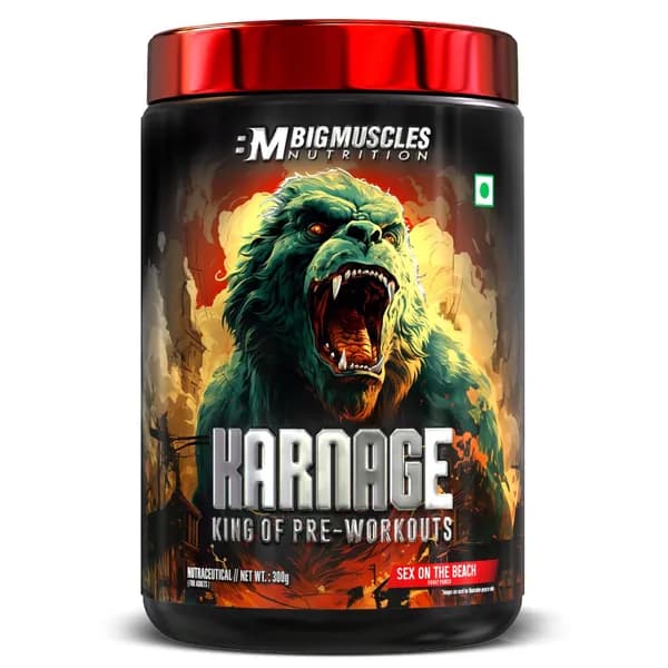Bigmuscles Nutrition карнэйдж предтренировочный 60 порций, секс на пляже комплекс для улучшения концентрации, силы, энергии и кровообращения, проверенный на наличие запрещенных веществ, 300 г