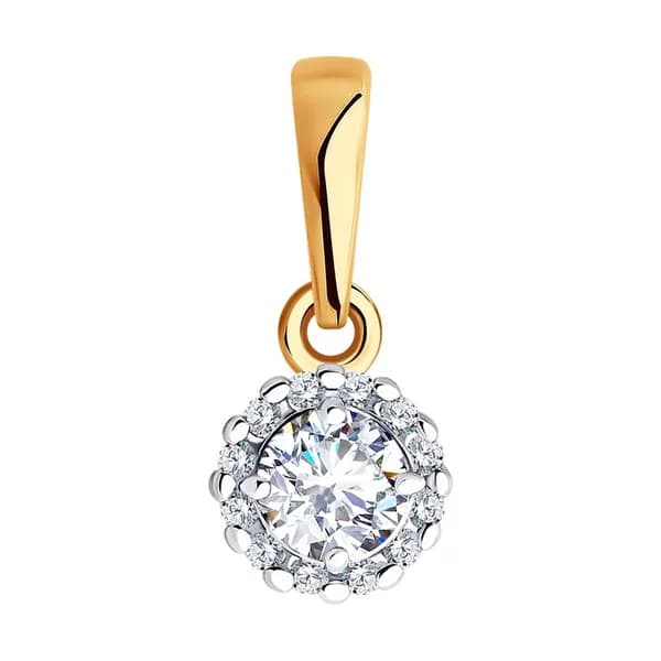 Золотая подвеска DIAMANT-ONLINE с фианитом 585 пробы