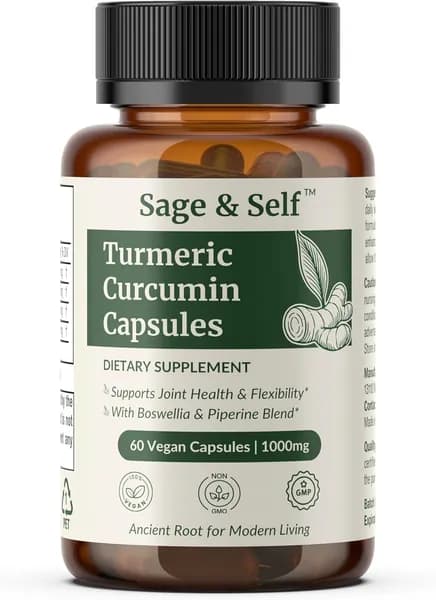 Sage & Self Куркума капсулы - 95% экстракт куркумина с имбирем, босвеллией