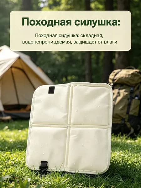 Складной туристический коврик для сидения, портативный, водонепроницаемый и влагостойкий, для пеших прогулок, кемпинга и активного отдыха, в развернутом виде 36*32*1 см