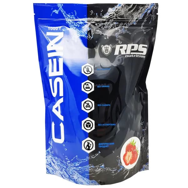 RPS Nutrition Casein Protein - 1000 грамм, клубника (33 порции)