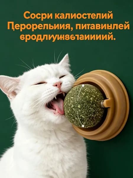 Кошкина мятная мяч-игрушка, вращающаяся, для кошек, успокаивающая