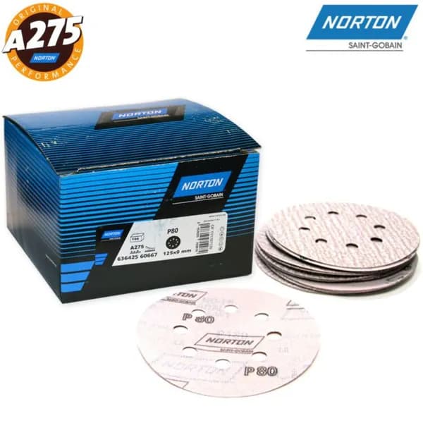 Шлифовальный круг Р120 125 мм 8 отверстий NORTON PRO - 1 шт.
