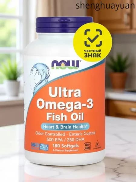 NOW Foods, Ultra Omega-3, рыбий жир с омега-3, 180 капсул