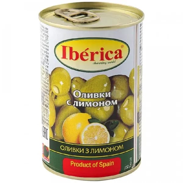 Оливки IBERICA с лимоном /жесть/ 300г