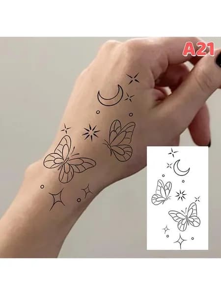 Маленькие наклейки для татуировок серии fresh butterfly