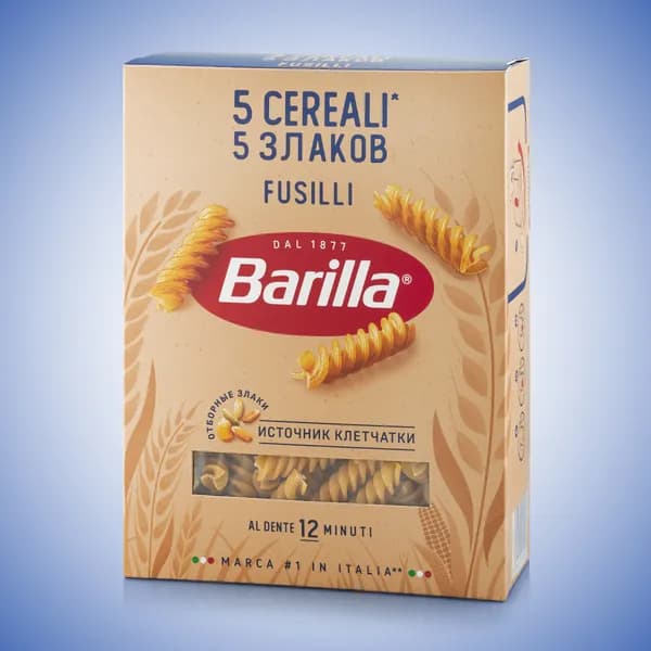 Макароны 5 злаков "FUSILLI" (ФУЗИЛЛИ) "BARILLA" 450 г.