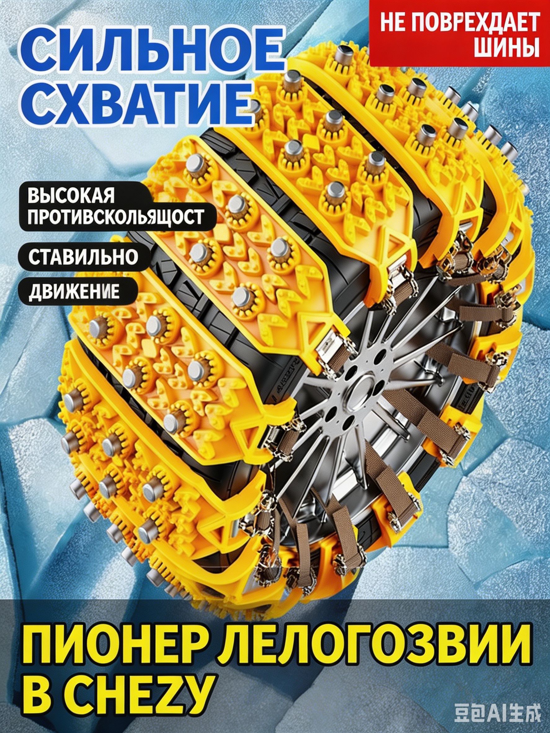 Цепь противоскольжения, длина 37.5 см, 1 шт.