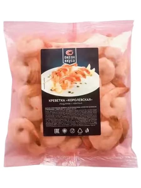 Креветки Океан Вкуса Королевские очищенные 31/40 замороженные 500 г