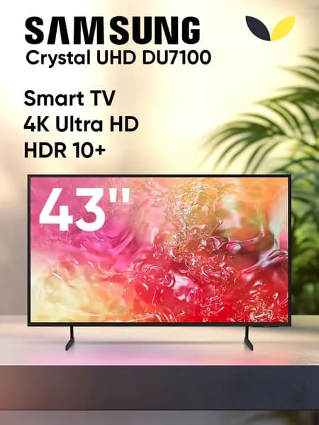 Samsung Телевизор UE43DU7100UXRU, SMART TV, HDR10, DLNA, WiFi, Bt 43″ 4K UHD, черный