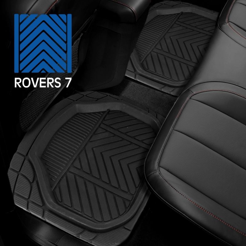 Коврики в салон CARFORT ROVERS 7 универсальные, для заднего ряда, черный цвет, ванночка, комплект 2шт
