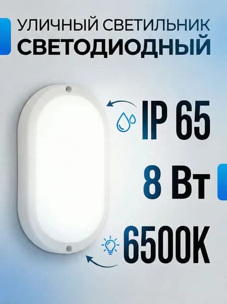 Светильник уличный IP65 8Вт 760лм 6500К