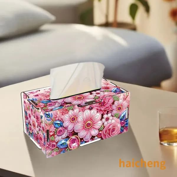Деревянный DIY-органайзер для салфеток в форме цветка, 3D-модель