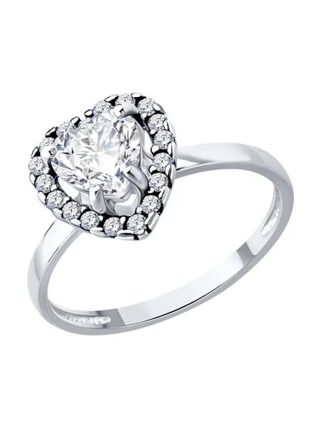 Diamant, Кольцо из серебра с фианитами, 94-110-00122-2, 925 проба