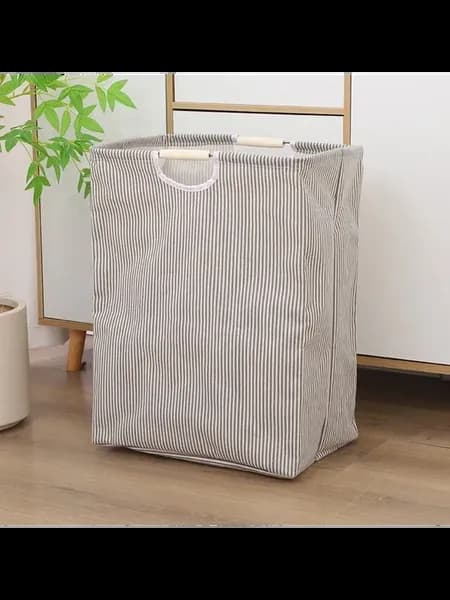 Хлопковая корзина для белья Beige Stripe A