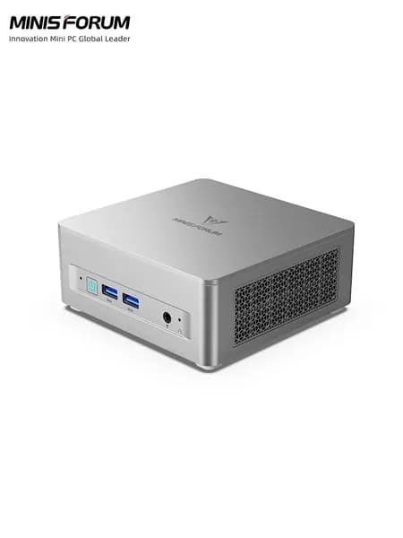 MINISFORUM Мини-ПК UM870 Slim (AMD Ryzen 7 8745H, RAM Отсутствует, AMD Radeon 780M, ), серебристый