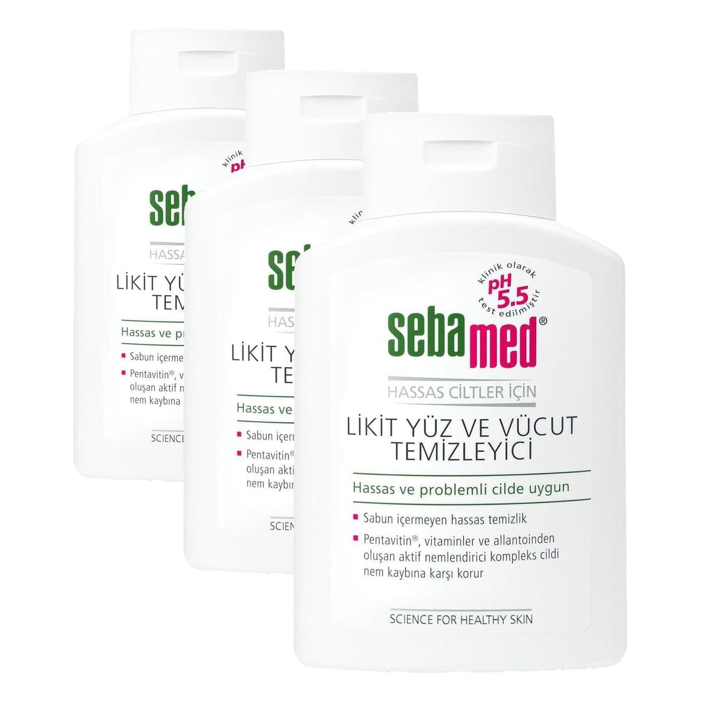 Sebamed Pentavitin Увлажняющий эффективный очищающий гель для лица и тела для чувствительной кожи 200 мл (3 шт. в упаковке)