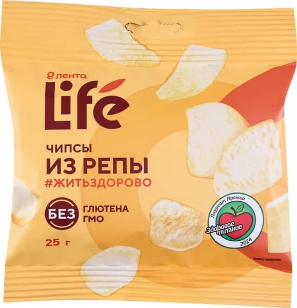 Чипсы ЛЕНТА LIFE хрустящие из репы (Россия) 25г