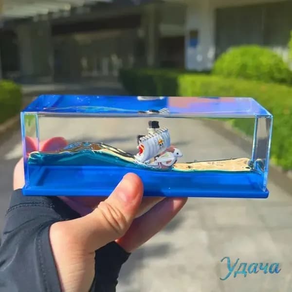 Ван-Пис,Коллекционная модель корабля,дрейфующая бутылка,One Piece Drift Bottle,украшение для рабочего стола,Going Merry/Становишься веселым