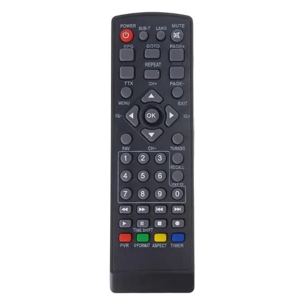 Пульт ДУ для DVB-T2 ТВ-приставки и спутникового ресивера, Черный