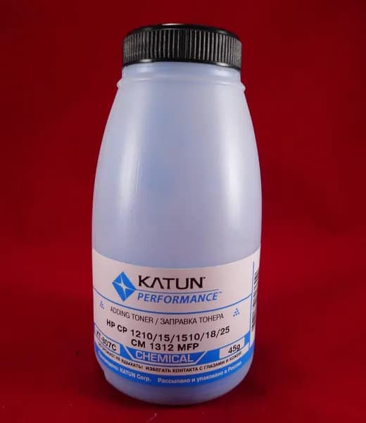 Тонер для картриджей Katun, цвет голубой, для лазерных принтеров и МФУ HP, (KT-807C)
