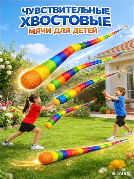 Игрушка для нейроразвития детей, хвостатый мяч 1 шт
