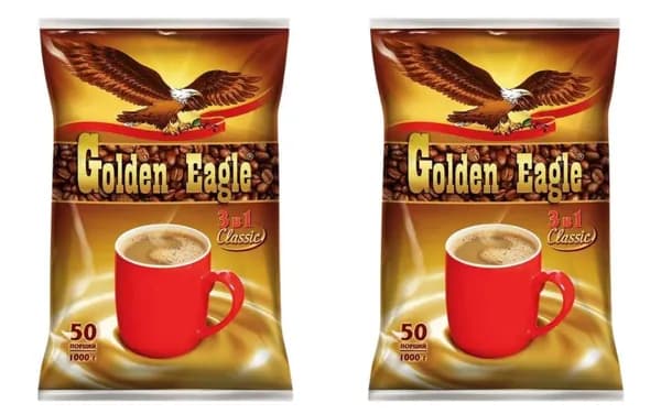 Golden Eagle Кофе 3 в 1 Классик, 50 пак в уп, 2 уп