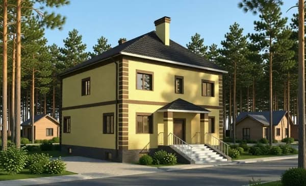 192,0 м2 - Проект для ипотеки и строительства дома 22-0035А (12,2*11,69 м, керамический блок 510 мм, облицовочный кирпич)
