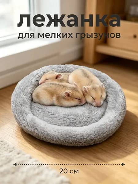 Круглая лежанка кроватка для хомяков. Меховая лежанка для мелких грызунов в клетку, лежак для хомяка, морской свинки, шиншиллы