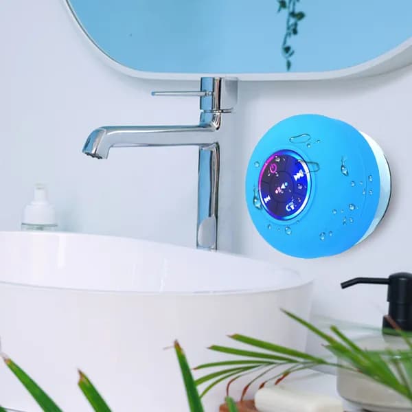 Водонепроницаемая портативная Bluetooth-колонка с LED-подсветкой и присоской