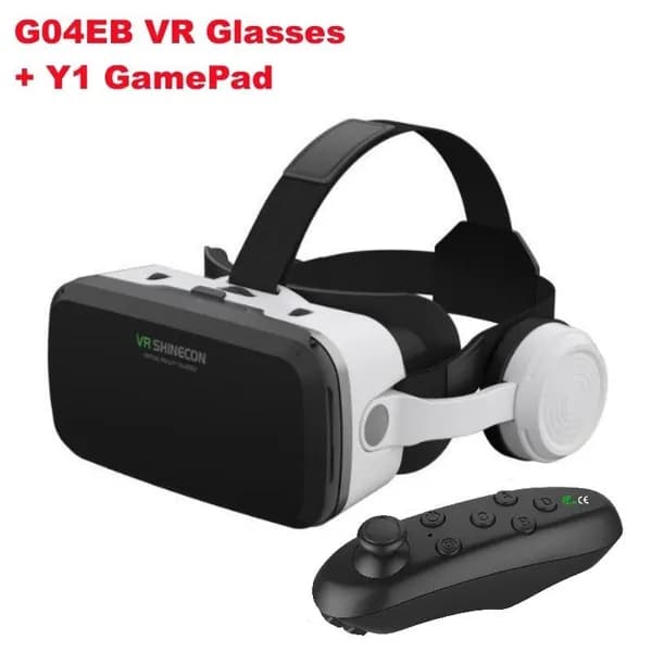VR очки 3D, крепление на голову для смартфонов, линзы с защитой от синего света, погружение в видеоигры -- VR + геймпад Y1 (Фото 1 ваш товар)