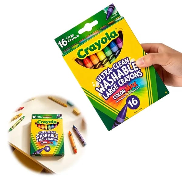 Восковые карандаши Crayola, 24 цвета, увеличенного размера, моющиеся