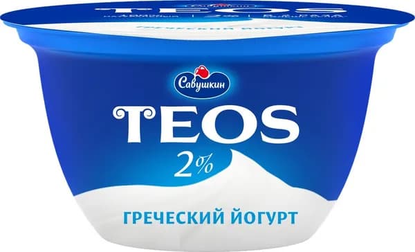 Йогурт TEOS Греческий 2%, без змж, 140г - 10 шт.