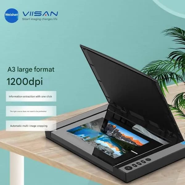 Viisan Сканер Высокоскоростной планшетный сканер формата A3 VISSAN HM3127, CAD-чертежи с разрешением 1200 точек на дюйм, вывод высококачественных изображений/фотографий/документов, черно-серый