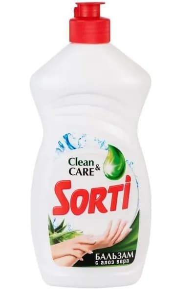 Sorti Бальзам для мытья посуды Clean Care, С алоэ вера, 450 мл