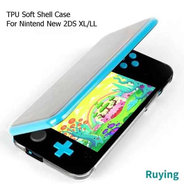 Чехол защитный из ТПУ для Nintendo New 2DS XL, прозрачный, амортизирующий