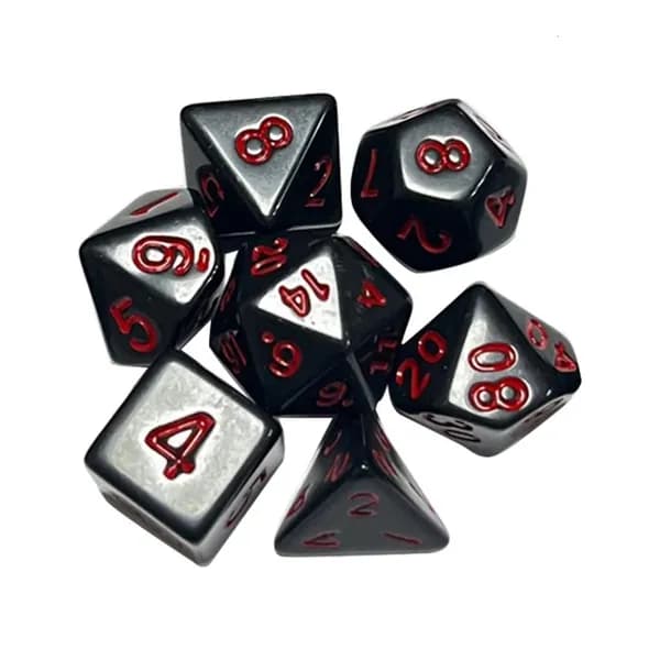 Набор полиэдрических дайсов для D&D, красный