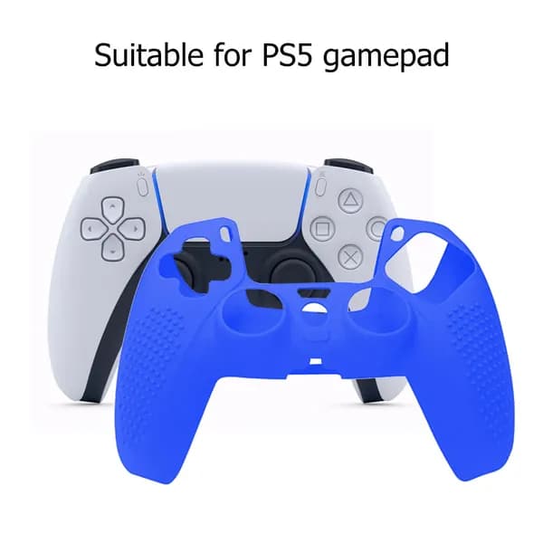 Силиконовый чехол для геймпада PlayStation 5 с антискользящим покрытием, синий