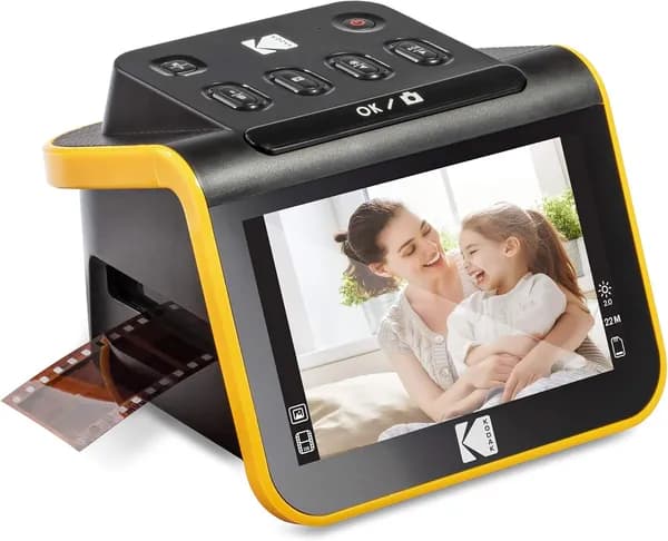 Kodak Сканер Slide N SCAN цифровая пленка,5-дюймовый ЖК-экран, совместимый со слайдами 135/126/110, HDMI, USB2.0, светло-желтый, черный