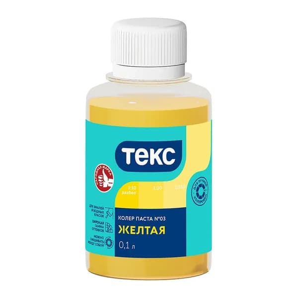 Колер паста Текс Универсал желтая №3 0,1 л, (1 шт)