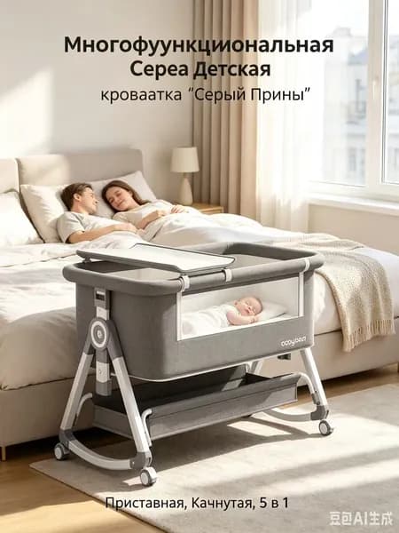 Кровать детская 55х92х83 см, серый