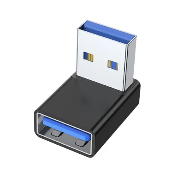 Угловой адаптер USB3.0 папа-мама , черный