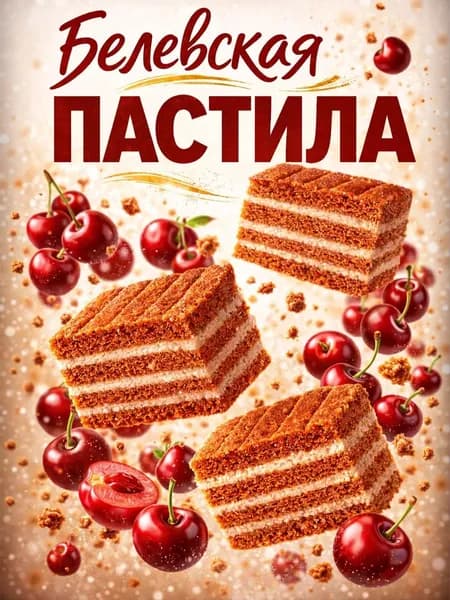 Пастила без сахара фруктовая натуральная Белевская вишня