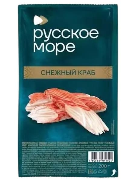Крабовые палочки Русское Море Снежный краб охлажденные 200 г