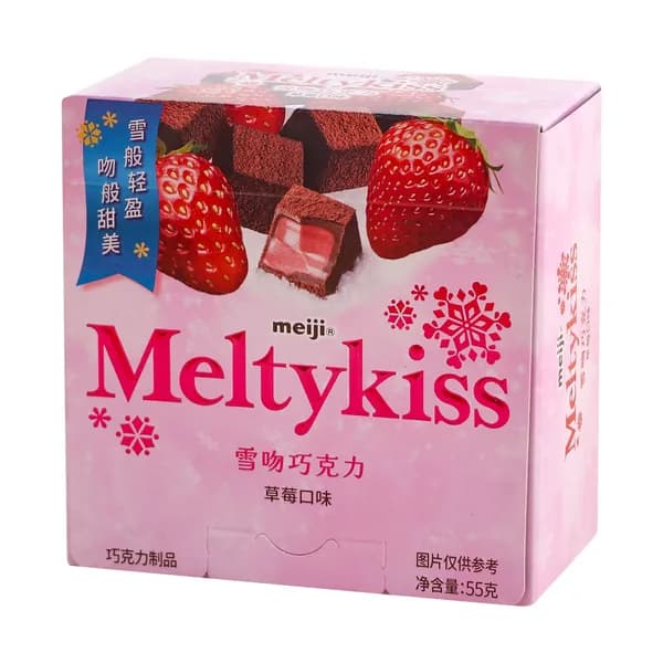 Шоколад Meiji Snow Kiss, вкус Клубника, 55 г