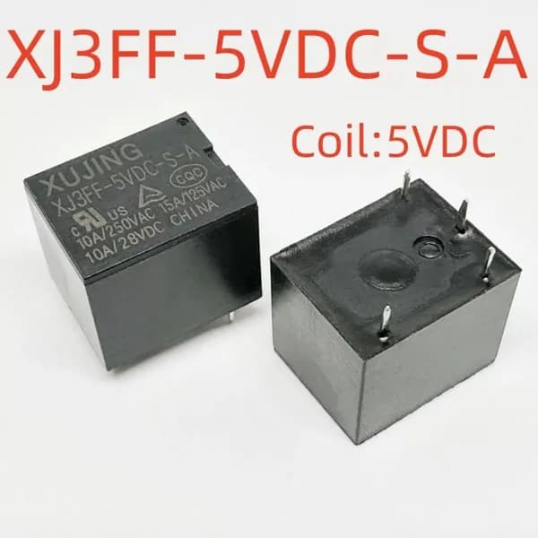 3pcs Реле электромагнитное XJ3FF-5VDC-S-A 4-контактное 10А для ремонта бытовой техники